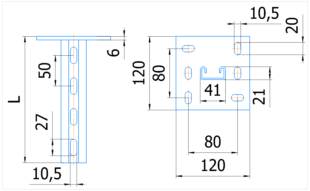 Подвес РSО 21x41 — чертёж