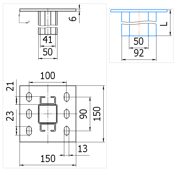 Подвес PDU — чертёж